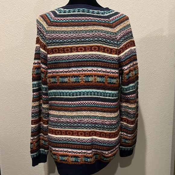 🪁🍄🟫 H&M Divided Muti-Color Patterned Striped Cardigan, size 6 - Picture 2 of 5